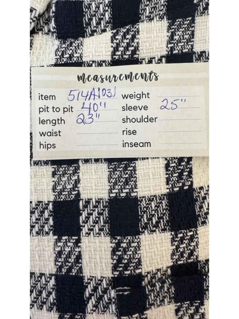 NWT Tommy Hilfiger Size 10 Navy & White Plaid Blazer Cotton-Polyester Blend - Picture 5 of 16